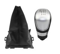WEFOLEN Para Ford Para Fiesta 2008 2009 2010 2011 2012 5/6 Velocidad Pomo Cambio Marchas De Coche Pomo De Cambio De Marchas Funda A Prueba De Polvo Collar(6 Speed Silver)