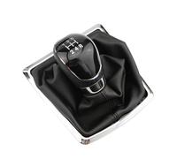WEFOLEN Para Ford Para Fiesta 2009-2013 Para Focus Mk2 2005-2011 5/6 Velocidades Pomo Palanca Cambios Coche Funda Protectora Collar Palanca Cambios(5Speed black)