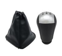 WEFOLEN Para Ford Para Transit Van MK7 2006-2009 2010 2011 2012 2013 5 Velocidades Pomo Cambio Marchas Palanca Cambios Polaina Funda Protectora Collar(Plata)