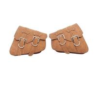 WEFOLEN para Harley para Davidson para Sportster XL883 XL1200 Bolsa Sillín Cuero PU Negro Equipaje Motocicleta Bolsa Herramientas Lateral Izquierda + Derecha(Set B)