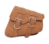 WEFOLEN para Harley para Davidson para Sportster XL883 XL1200 Bolsa Sillín Cuero PU Negro Equipaje Motocicleta Bolsa Herramientas Lateral Izquierda + Derecha(B Right)