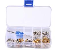 WeFoonLo 39PCS Refrigeración para automóvil A/C Kit de núcleo de válvula R12 R134A Aire Acondicionado automotriz Válvula de neumático Núcleos de vástago con Surtido de Herramientas de extracción