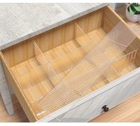 WeFoonLo 8pcs DIY Organizador de plástico del cajón divisores ajustables del cajón para el armario ordenado casero, materiales escolares de la escuela, utensilios de cocina (Blanco transparente)