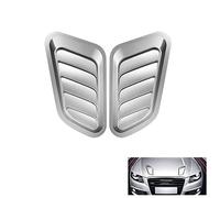WeFoonLo Cubierta decorativa de entrada de flujo de aire para coche, kit universal de cuerpo redondo, accesorios de ventilación de automóviles y camiones, adhesivo brillante para exteriores (plateado)