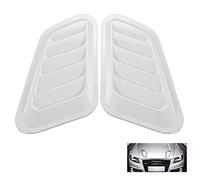 WeFoonLo Cubierta decorativa de entrada de flujo de aire para coche, kit universal de cuerpo redondo, accesorios de ventilación de automóviles y camiones, adhesivo brillante para exteriores (blanco)