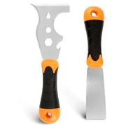 WEGAZ-2 Pack, 12-In-1 Paint Scraper Tool，Multi-Use Painters Tool, 1.5 Inch Stainless Steel Putty Knife Scraper，Paint Scraper for Painting & Wood，Razor Blade Scraper