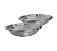 WeGeek DARTAKAN - Par de comederos para Perros en Acero Inoxidable, Circunferencia del comedero 26cm, Ideal para Perros medianos/Grandes. Dimensiones: 26,0 x 26,0 x 4,5 cm. Peso: 500gr