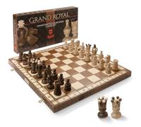 Wegiel Grand Royal - Juego de ajedrez de madera para adultos y niños - Juego de ajedrez de lujo de 45,7 cm, hecho a mano con madera de haya y abedul de alta calidad - Diseño