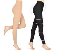 Wegitcs Medias médicas de compresión para mujer, 20-30 mmHg, medias de compresión graduadas sin dedos, clase 2, medias de compresión, para embarazo, varices, edema