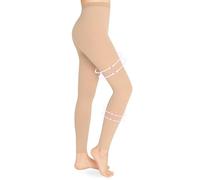 Wegitcs Medias médicas de compresión para mujer, 20-30 mmHg, medias de compresión graduadas sin dedos, clase 2, medias de compresión, para embarazo, varices, edema