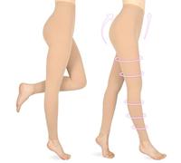 Wegitcs Medias médicas de compresión para mujer, 20-30 mmHg, medias de compresión graduadas sin dedos, clase 2, medias de compresión, para embarazo, varices, edema