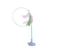 WEGJYKY Colorido Juguete de Gato en Forma de Pluma Mango cómodo Interactive Fluffy Feather Kitten Play con Wand Wand Wand Base Base Funny Stick For Black