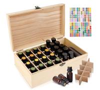WEGREAT Caja de almacenamiento de madera para aceites esenciales, 32 ranuras, para aceites esenciales, expositor de aceites esenciales, perfumes y otros objetos pequeños