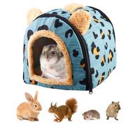 WEGREAT Cama de forro polar para mascotas, con cojín extraíble, para gatitos, cachorros, cobayas, conejillos de indias, color azul