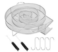 WEGREAT Caracol para ahumar: generador de humo frío, redondo de acero inoxidable, generador de humo frío con 4 ganchos para carne y 2 cepillos de limpieza, caracol reutilizable para ahumar en frío