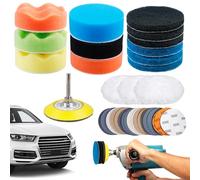WEGREAT Kit de Restauración de Faros: 41 Piezas Almohadillas de Pulido de Coche, Esponjas de Pulido para Coche para Coche y Moto, Kit de Restauración de Faro DIY con Papel de Lija