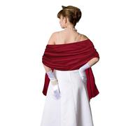 Wehhbtye Chal y envolturas de terciopelo, bufandas para mujer, para vestido de noche, elegante estilo dama, chal para accesorios de vestir, Borgoña, NO