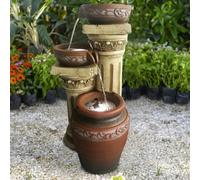 Wehmann Toskana Solarbrunnen Etagenbrunnen LED 43x43x80 cm