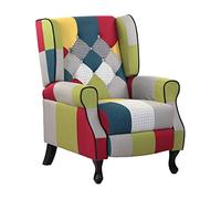 WeHome - Sillón Relax reclinable con asiento ergonómico de tela, sillón cama, respaldo ajustable, sillón reclinable para muebles de salón, salón y oficina (Patchwork, Patchwork)
