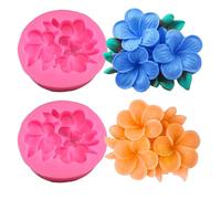 Wehous 2 moldes de silicona de flores 3D para hacer velas, fondant, chocolate, pasteles, velas, jabón, cera, resina, hormigón, arcilla, fundición, manualidades, 2 unidades