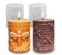 Wehous 2 moldes de silicona para velas de abeja, diseño de panal de abeja y flores, para velas de resina, cera de abejas, cera de abejas, kit único de moldes de arcilla epoxi para manualidades