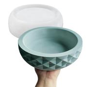 Wehous Moldes de silicona con forma de diamante, molde geométrico redondo para resina epoxi, cemento de hormigón, portavelas de almacenamiento grande, molde para macetas, manualidades, adorno de