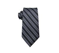 Wehug Corbatas tejidas de seda clásica del cuello del telar jacquar de la corbata de la, Negro/gris., 3.1 inch