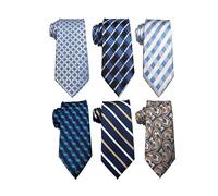 Wehug Lot 6 PCS Corbata de seda tejida Jacquard Corbata clásica para hombres, EU-Lot6-tie022