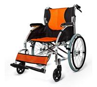 WEI-LUONG plegable Silla médica de rehabilitación, sillas de ruedas, silla de ruedas de transporte con marco ligero de aleación de aluminio, Silla plegable es portátil, delantero y trasero de freno, g