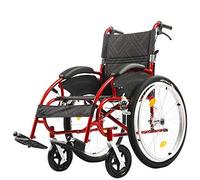 WEI-LUONG plegable Sillas de ruedas deportiva 13Kg portátil plegable ergonómico avanzado cómodo apoyabrazos oscilación de la carga de apoyo 46 × 48cm Asiento Reposapiernas 115kg, deportes al aire libr