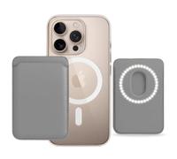 Wei Tech MagSafe - Tarjetero para iPhone - Magnético Soporte de Tarjeta de Cuero Vegano Funda Cartera para Tarjetas de Crédito & DNI, Extraíble y Reutilizable
