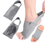 Weiara 2 fundas de soporte para arco con almohadilla de gel interior para alivio de fascitis plantar, soporte de arco para pies planos, arco alto y caído, para hombres y mujeres (gris)
