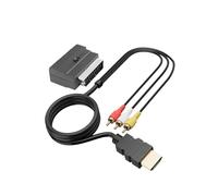 Weiara Cable HDTV De Alta Definición A 3RCA, Cable AV HDMI Chapado En Oro A SCART De Tres Colores Con Audio.