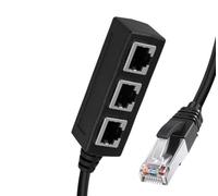 Weiara RJ45 - Cable de extensión triplex (2 en uno, RJ45, Quad