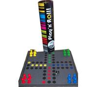 Weiblespiele 06235 Ludo Parte 'Play' n 'Roll' Fieltro con Juego Piedras de Madera y Dados de plástico