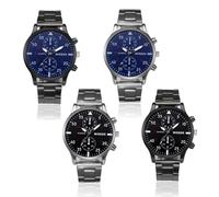 Weicam 4 relojes de pulsera analógicos de cuarzo para hombre, esfera redonda simple