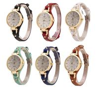 Weicam 6 relojes Whloesale para mujeres y niñas, casual, esfera redonda, correa de cuero, analógico, cuarzo, Varios colores