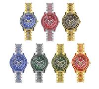 Weicam 7 relojes de pulsera analógicos de cuarzo con números romanos de cristal simple para mujer