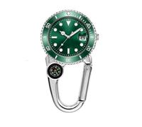 Weicam Reloj de bolsillo unisex analógico de cuarzo con brújula y sacacorchos FOB para exteriores, con calendario luminoso, para senderismo, mochilas, reloj, Verde