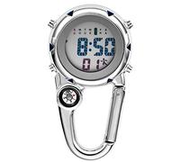 Weicam Reloj de bolsillo unisex con mosquetón digital multifunción, reloj de bolsillo para aventura al aire libre
