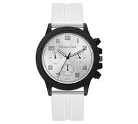Weicam Reloj de pulsera analógico de cuarzo unisex con correa de silicona simple, Blanco