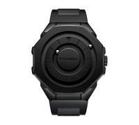 Weicam Reloj de pulsera analógico de cuarzo unisex con esfera octogonal y esfera magnética simple, Negro