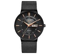 Weicam Reloj de pulsera con correa de malla numeral romana para hombre