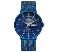 Weicam Reloj de pulsera con correa de malla numeral romana para hombre