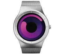 Weicam Unqiue Eddies Concept Aurora - Reloj de pulsera unisex con esfera redonda, analógico, de cuarzo, para parejas, Plateado con rosa
