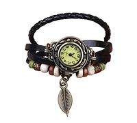 Weicam Woemen - Reloj de pulsera de cuarzo analógico para niñas, Negro