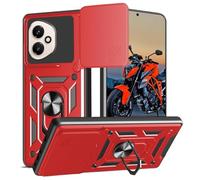 WeiCase Funda para Honor 400 5G, Tapa Deslizante para La Cámara, Armadura Carcasa con 360° Magnético Anillo Soporte Silicona Antigolpes Protectora Carcasa para Honor 400，Rojo