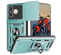 WeiCase Funda para Honor 600 Lite, Tapa Deslizante para La Cámara, Armadura Carcasa con 360° Magnético Anillo Soporte Silicona Antigolpes Protectora Carcasa ，Verde