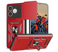 WeiCase Funda para Honor 600 Lite, Tapa Deslizante para La Cámara, Armadura Carcasa con 360° Magnético Anillo Soporte Silicona Antigolpes Protectora Carcasa ，Red