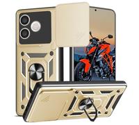 WeiCase Funda para Honor 600 Lite, Tapa Deslizante para La Cámara, Armadura Carcasa con 360° Magnético Anillo Soporte Silicona Antigolpes Protectora Carcasa ，Dorado